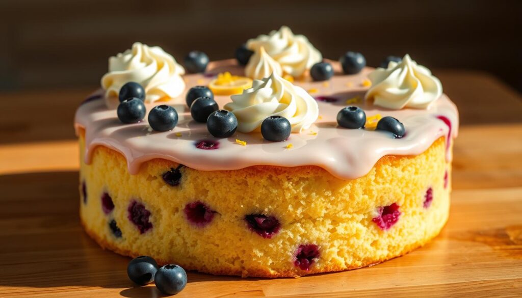 Blueberry Lemon Crème Cake
